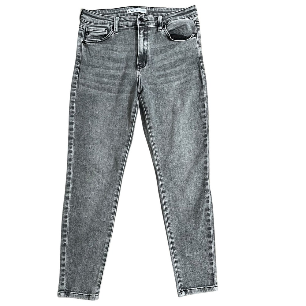 KanCan Maurices Womens Skinny Jeans 29 Grey Acid Wash Stretch Whiskering Casual